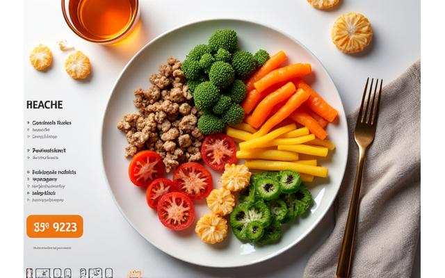Beautifully arranged plate of healthy, colorful food, symbolizing personalized meal planning